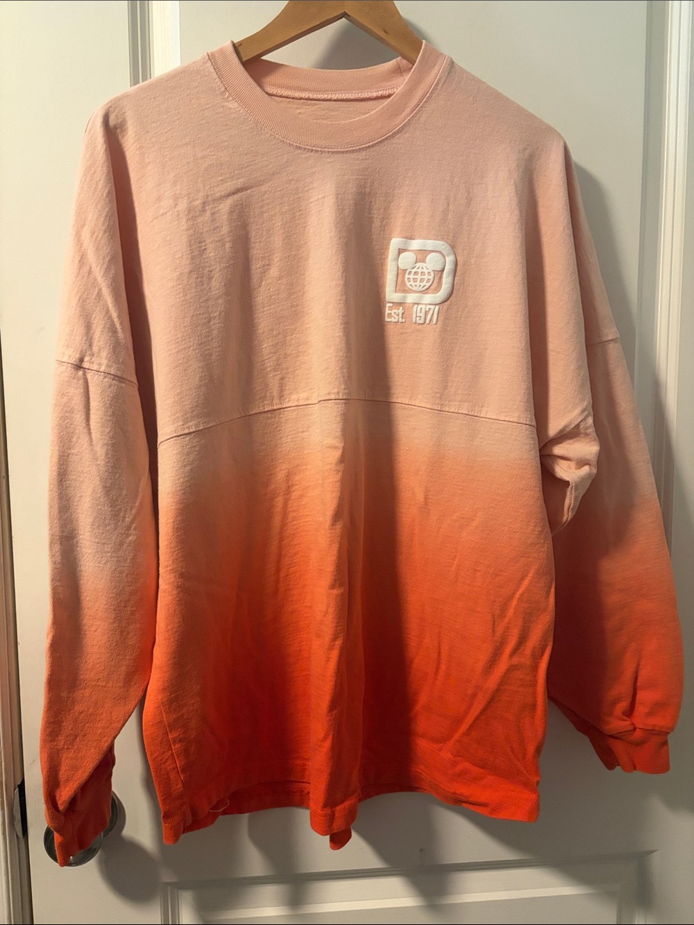 Disney Ombre Long Sleeve Tee - Peach to Bright Orange